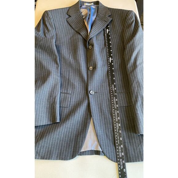 Oscar De La Renta Mens 38R Blazer Sportscoat Gray Wool Jacket Business Office - Picture 9 of 14